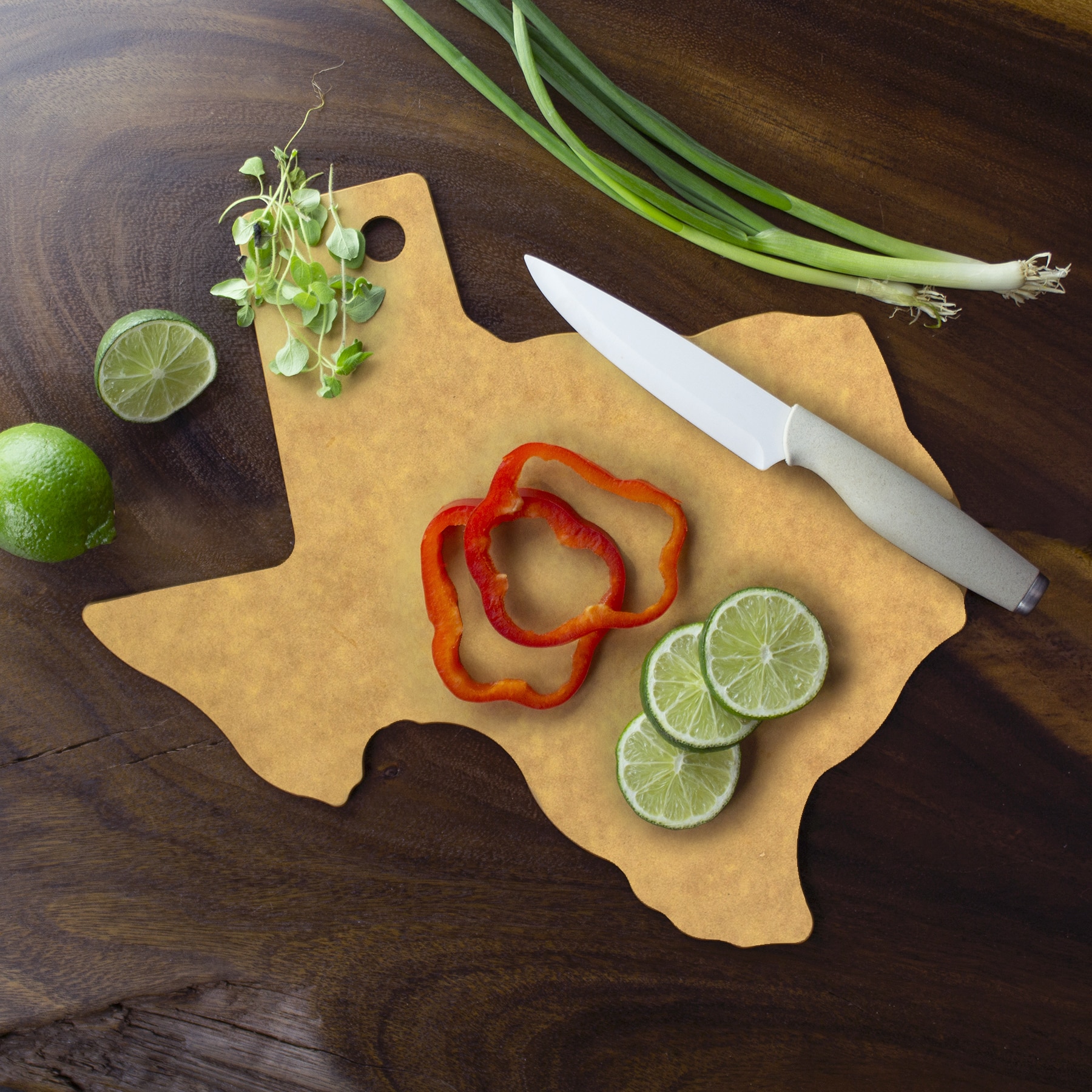 Vellum Texas Shaped Wood Paper Composite Serving & Cutting Board - Thumbnail 3