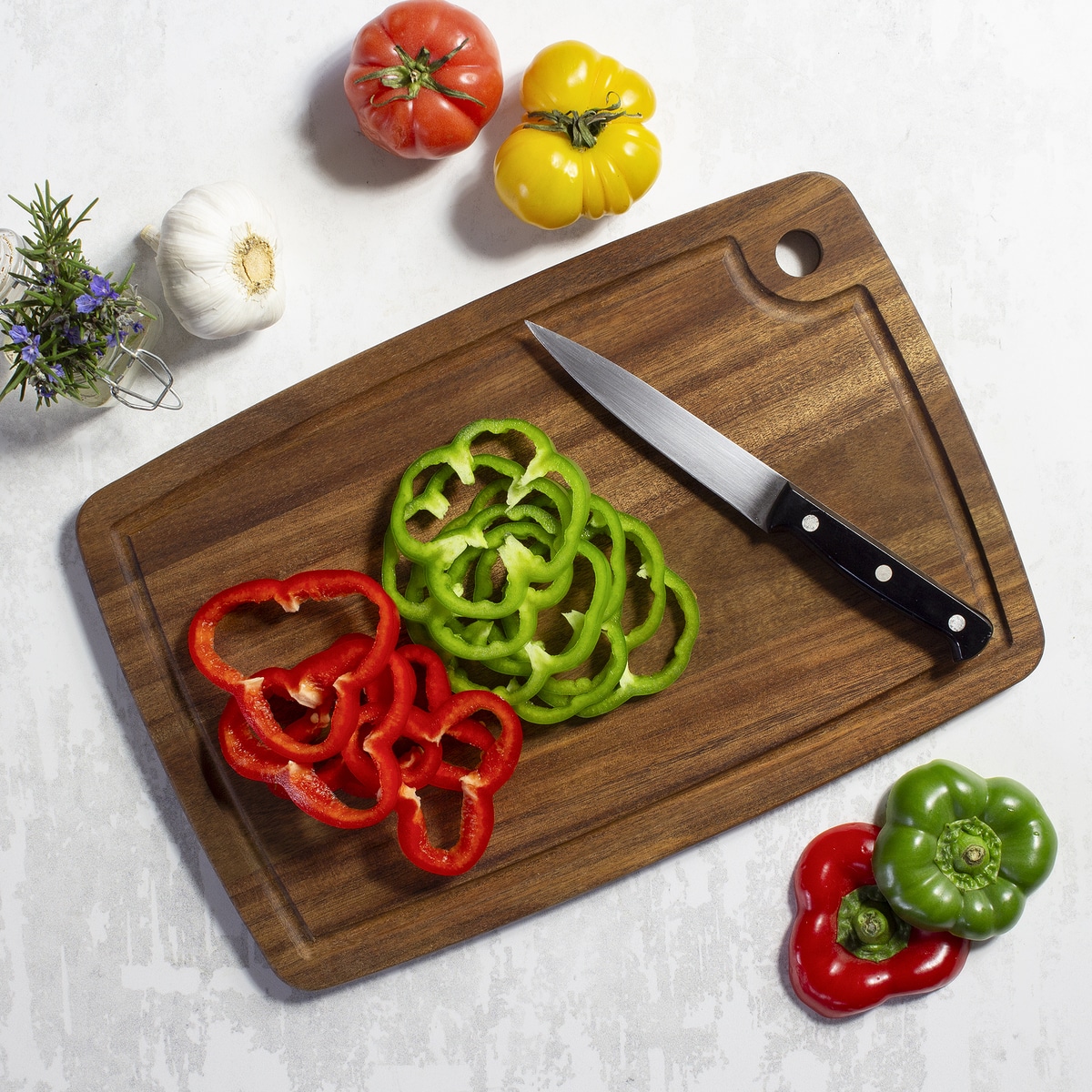 15" Acacia Cutting Board w/Juice Groove - Thumbnail 2