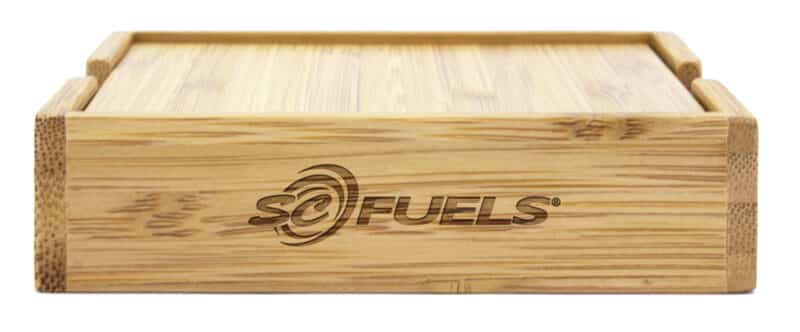 Custom 4 Piece Bamboo Coaster Set w/Case