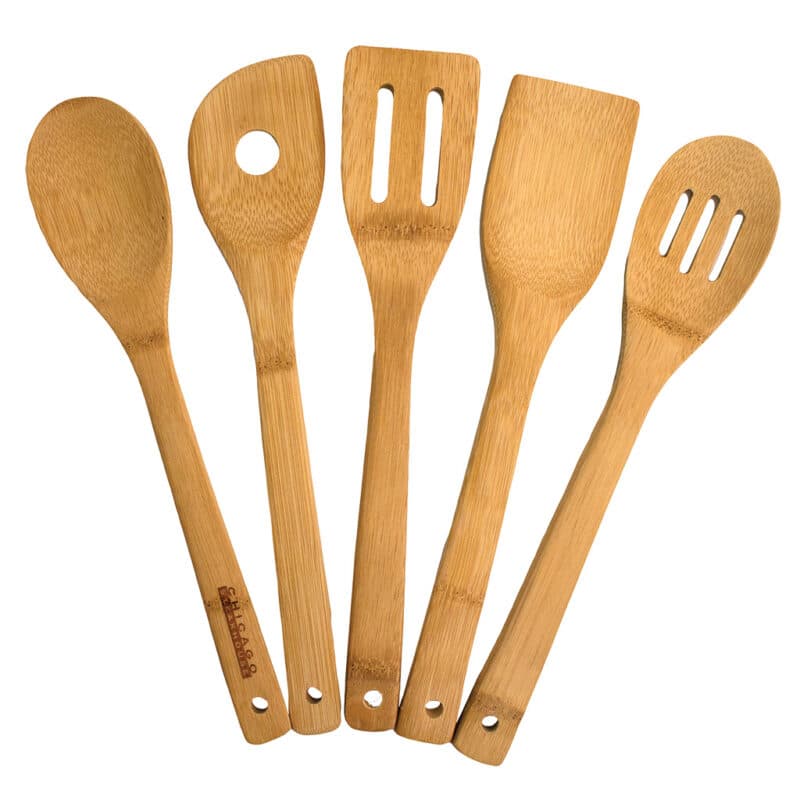 Custom 5 Piece Bamboo Cooking Utensil Set