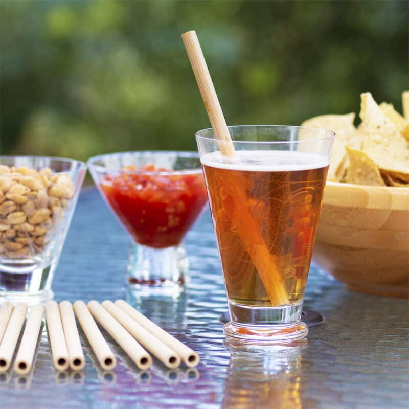 Custom 8" Long Reusable Bamboo Drinking Straws - 2