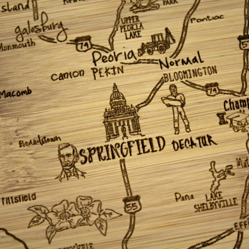 Custom A Slice of Life Illinois Serving & Cutting Board - 2