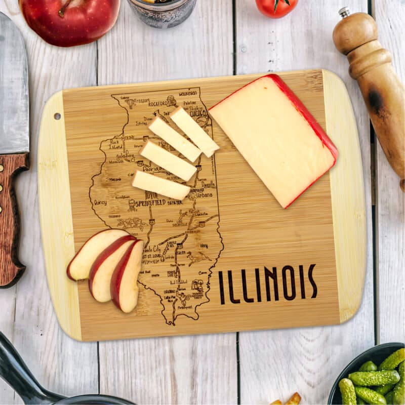Custom A Slice of Life Illinois Serving & Cutting Board - 3