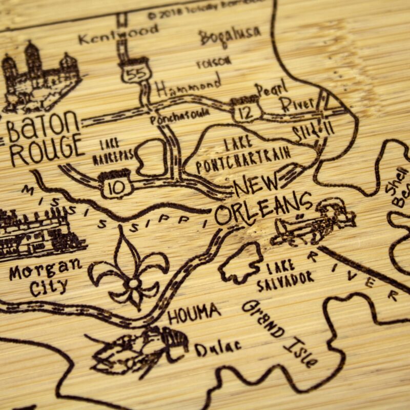Custom A Slice of Life Louisiana Serving & Cutting Board - 2