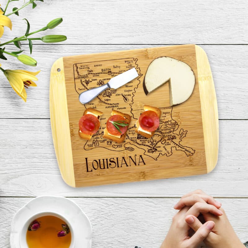 Custom A Slice of Life Louisiana Serving & Cutting Board - 4