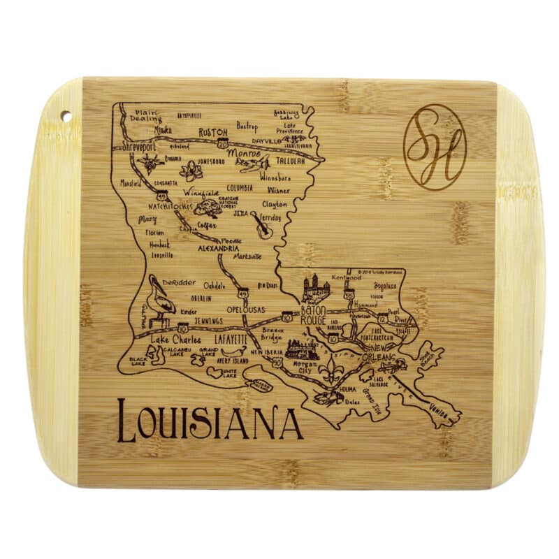 Custom A Slice of Life Louisiana Serving & Cutting Board