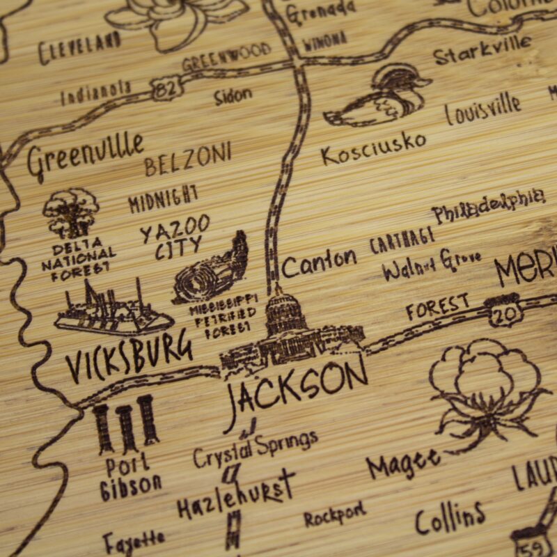 Custom A Slice of Life Mississippi Serving & Cutting Board - 2