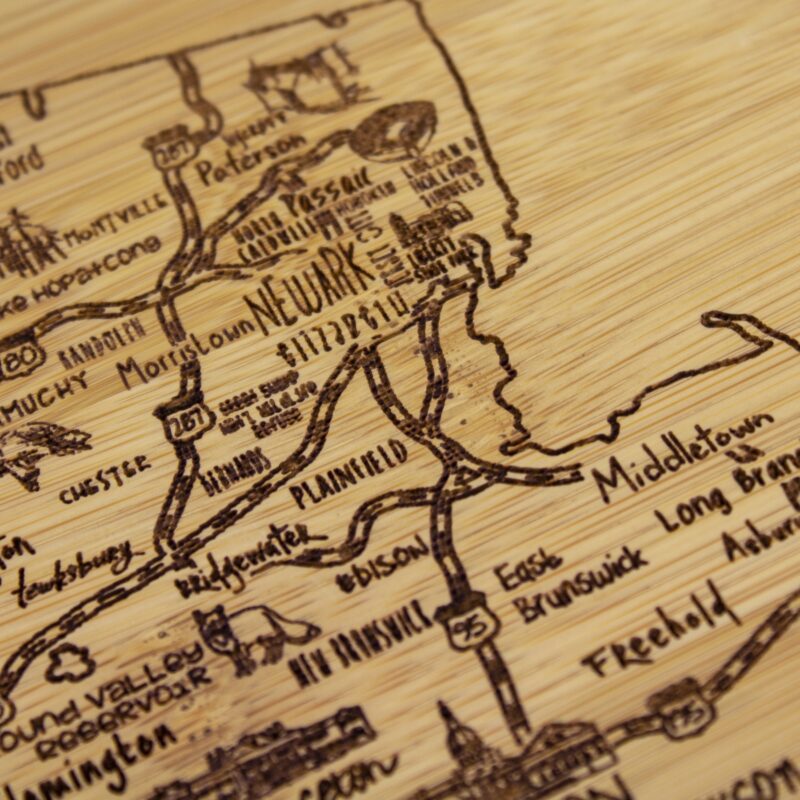Custom A Slice of Life New Jersey Serving & Cutting Board - 4