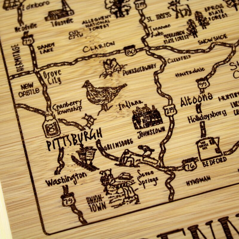 Custom A Slice of Life Pennsylvania Serving & Cutting Board - 2