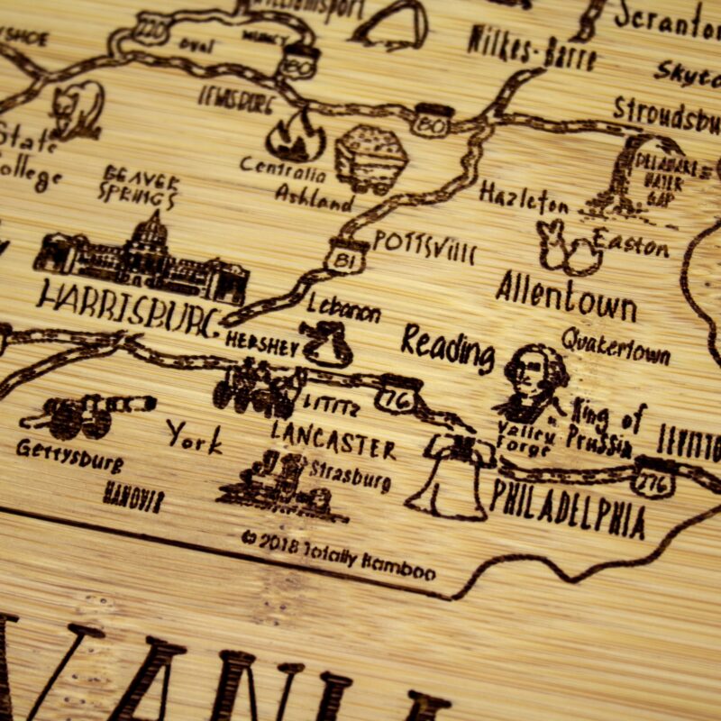 Custom A Slice of Life Pennsylvania Serving & Cutting Board - 3