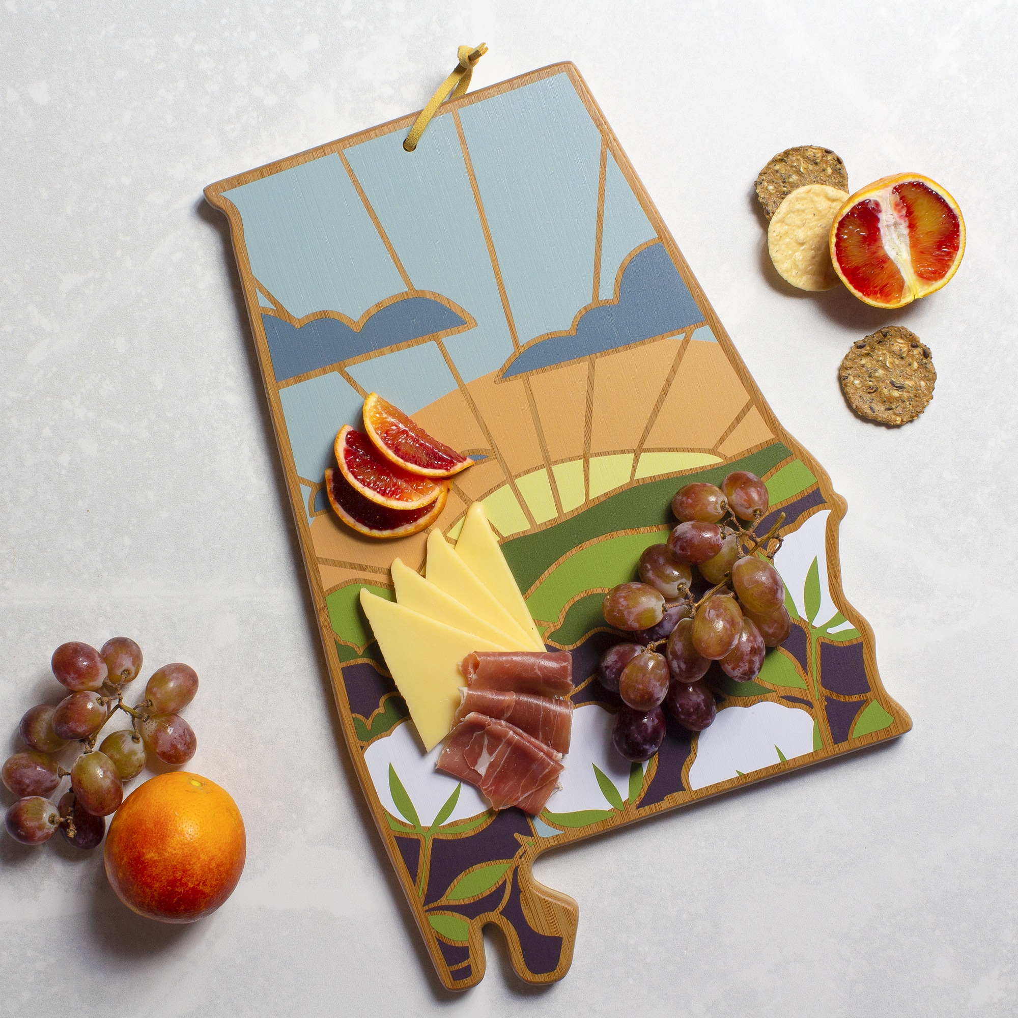 Alabama State Shaped Cutting & Serving Board w/Artwork by Summer Stokes - Thumbnail 3