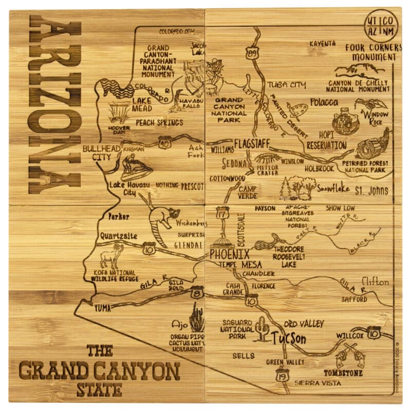Custom Arizona Puzzle Coaster Set - 1