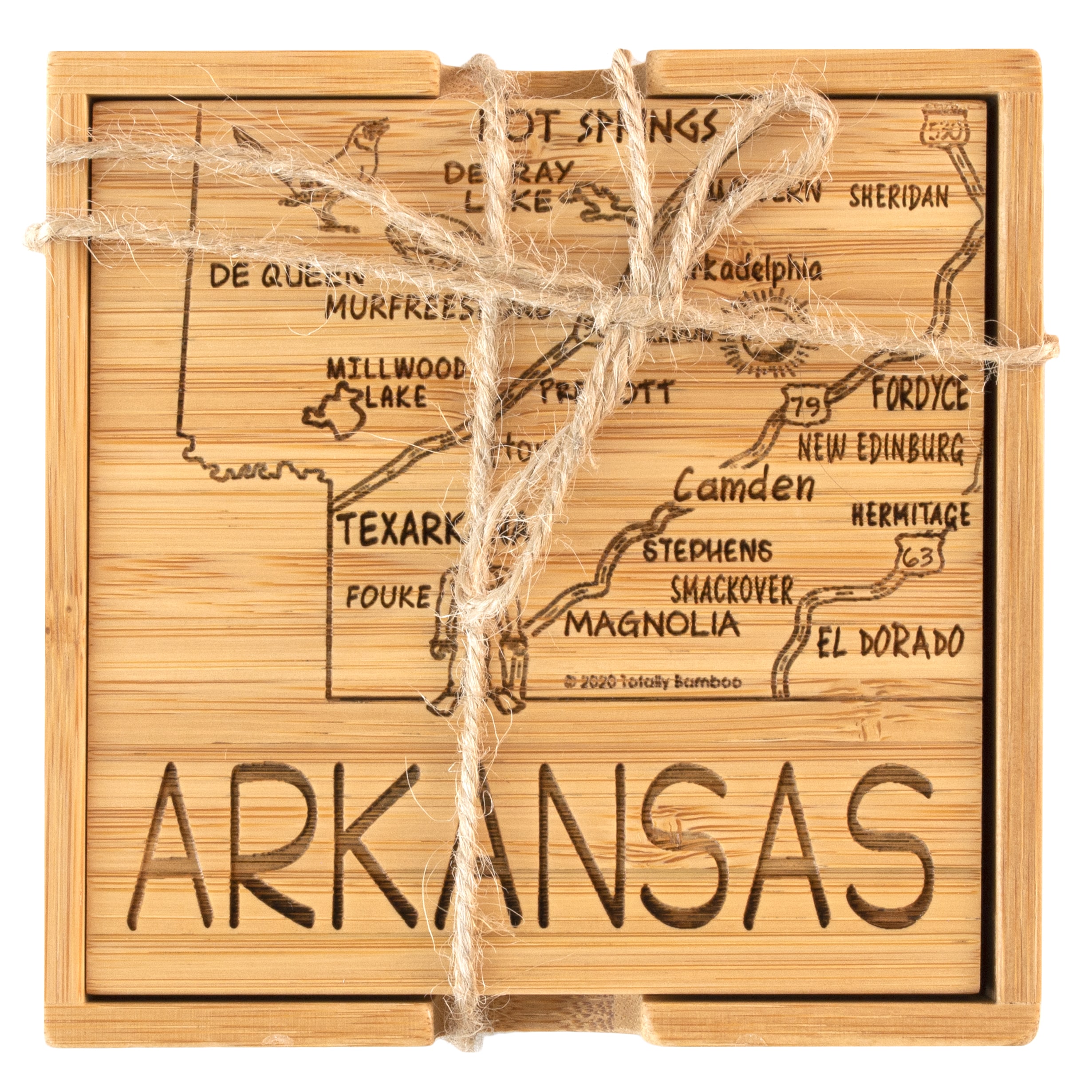 Totally Bamboo Arkansas Puzzle Coaster - Thumbnail 2