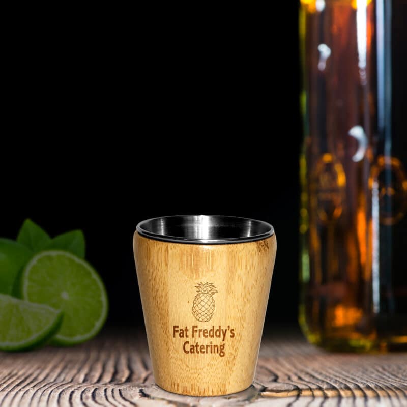 Custom Bamboo Shot Glass w/Stainless Steel Interior - 2