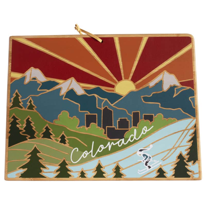 Custom Colorado State Shaped Cutting & Serving Board w/Artwork by Summer Stokes