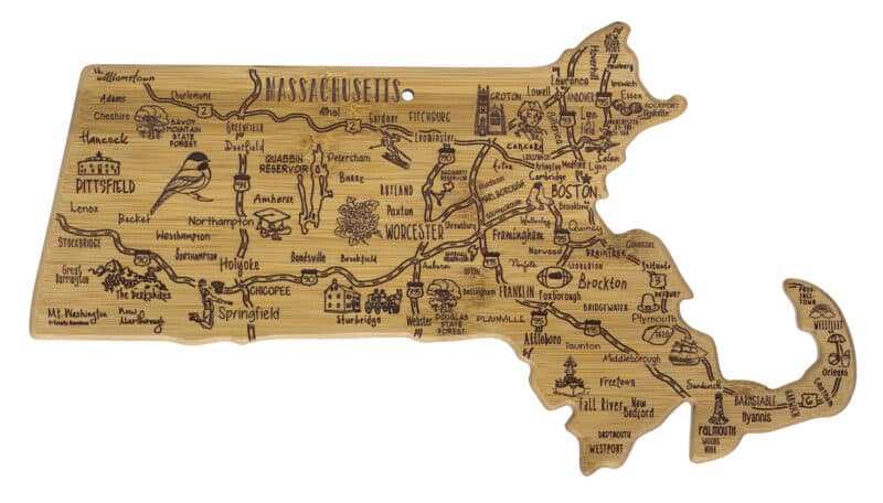 Custom Destination Massachusetts Cutting & Serving Board