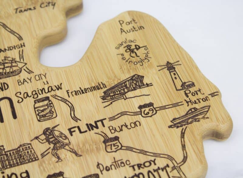 Custom Destination Michigan Mitt Cutting & Serving Board - 2