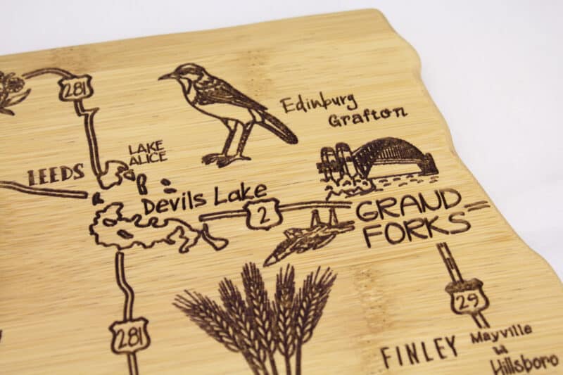 Custom Destination North Dakota Cutting & Serving Board - 2