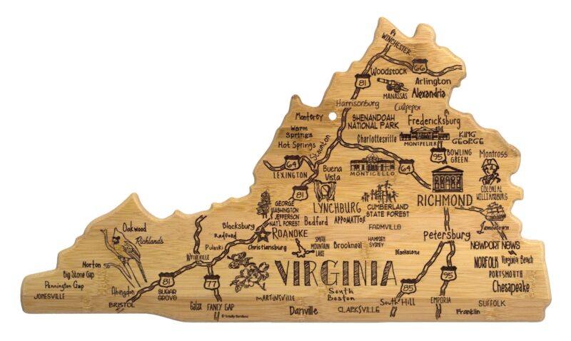Custom Destination Virginia Cutting & Serving Board