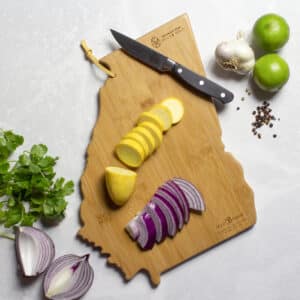 Custom Georgia State Shaped Cutting & Serving Board w/Artwork by Summer Stokes