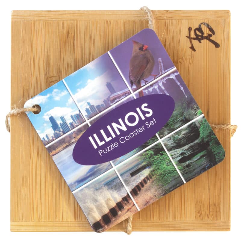 Custom Illinois Puzzle Coaster Set - 4