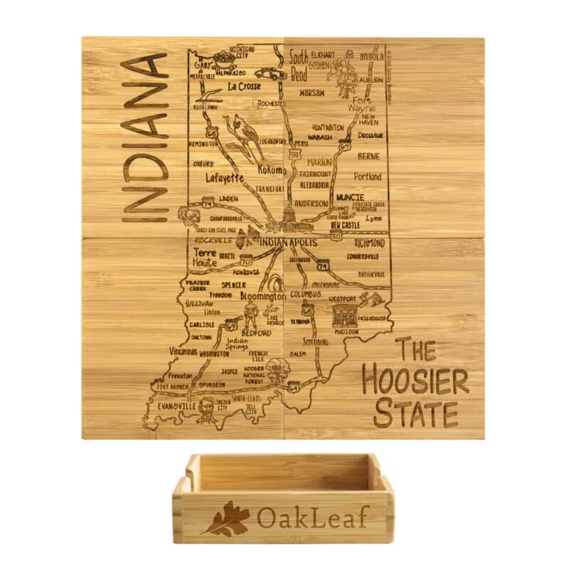 Custom Indiana Puzzle Coaster Set