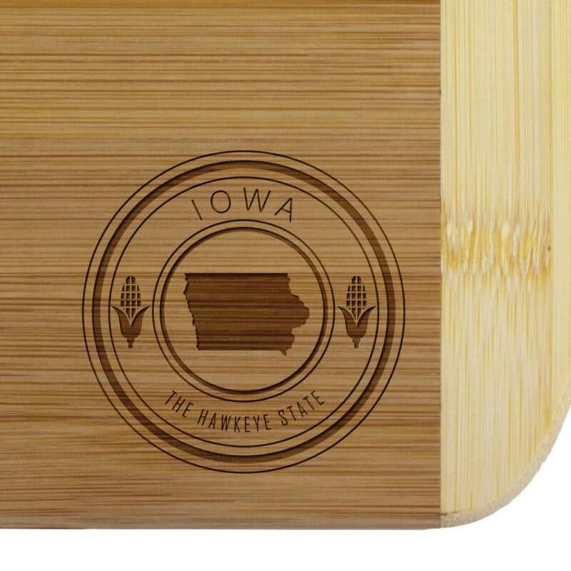Custom Iowa State Stamp 2-Tone 11" Cutting Board - 1