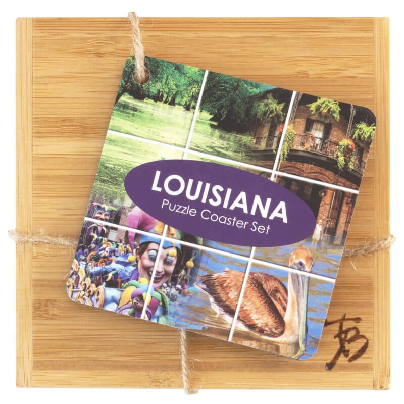 Custom Louisiana Puzzle Coaster Set - 4