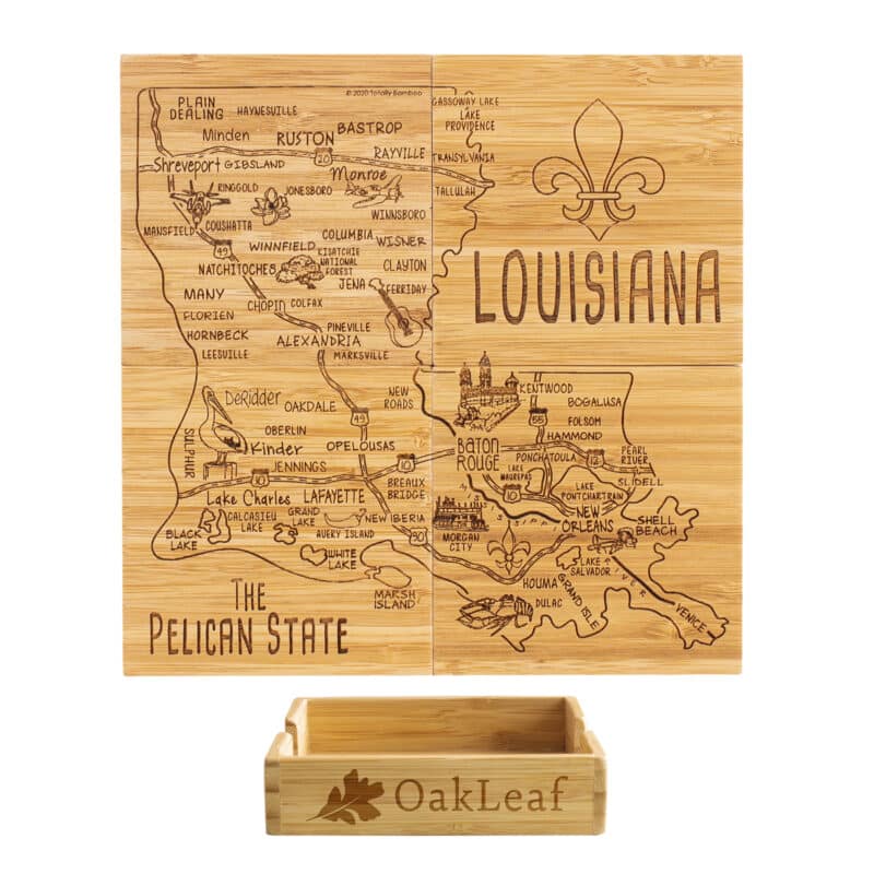 Custom Louisiana Puzzle Coaster Set