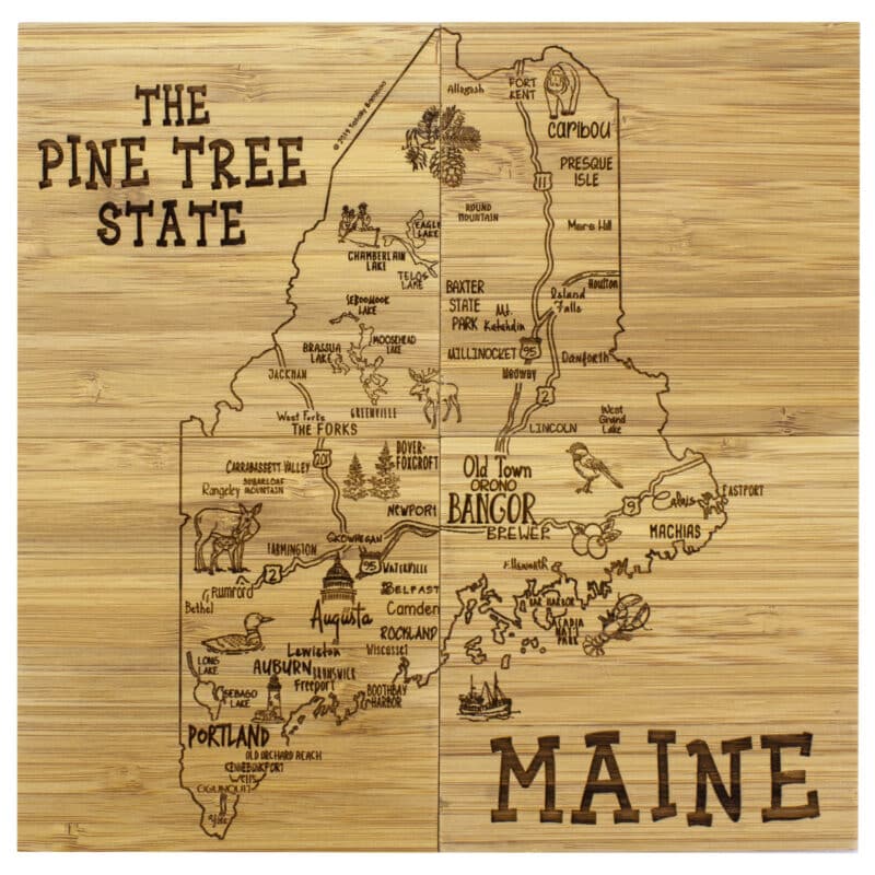 Custom Maine Puzzle Coaster Set - 1