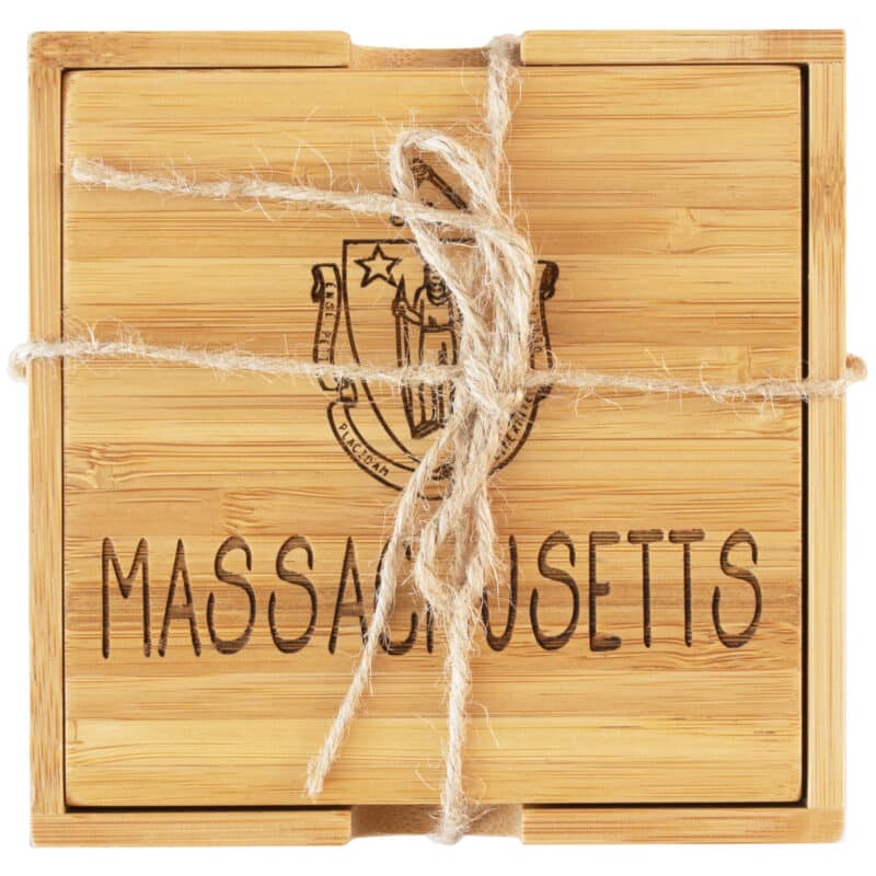 Custom Massachusetts Puzzle Coaster Set - 4