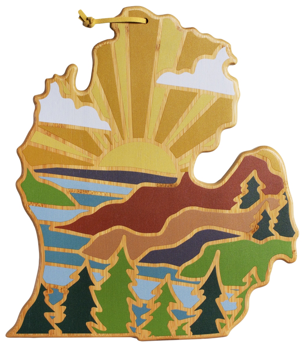 Totally Bamboo Michigan State Shaped Cutting Board - Thumbnail 2