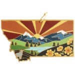 Custom Montana State Shaped Cutting & Serving Board w/Artwork by Summer Stokes