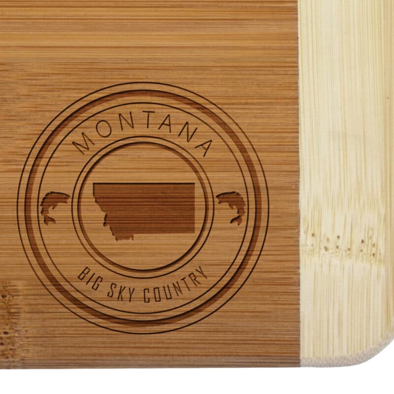 Custom Montana State Stamp 2-Tone Bar Board - 1