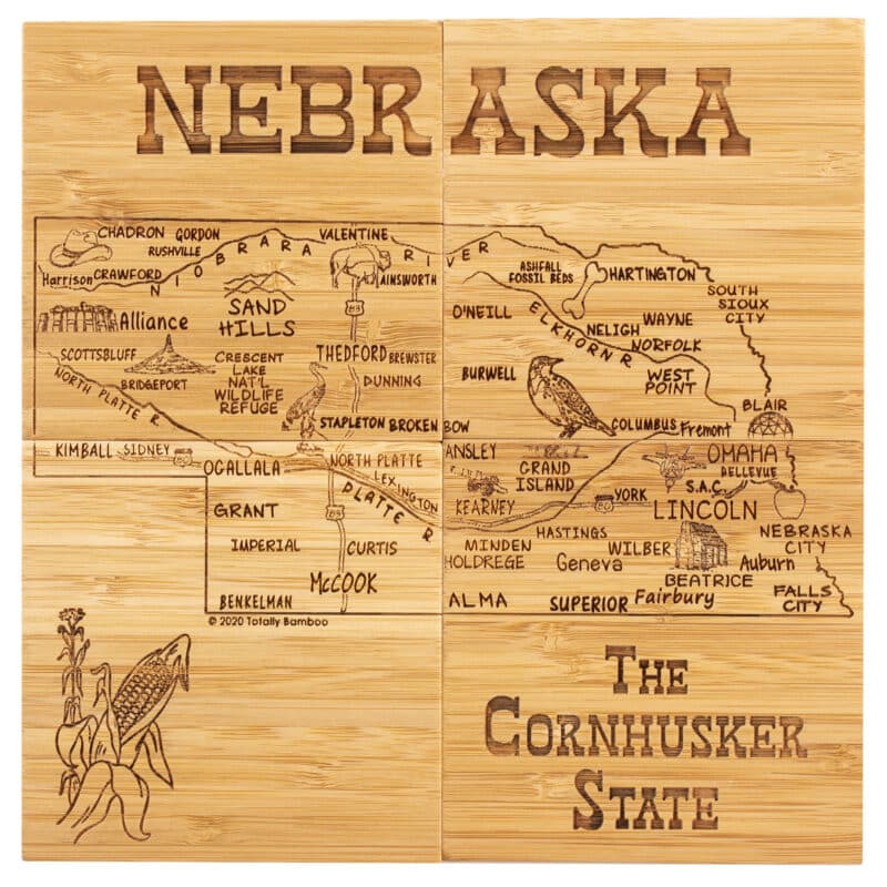 Custom Nebraska Puzzle Coaster Set - 2