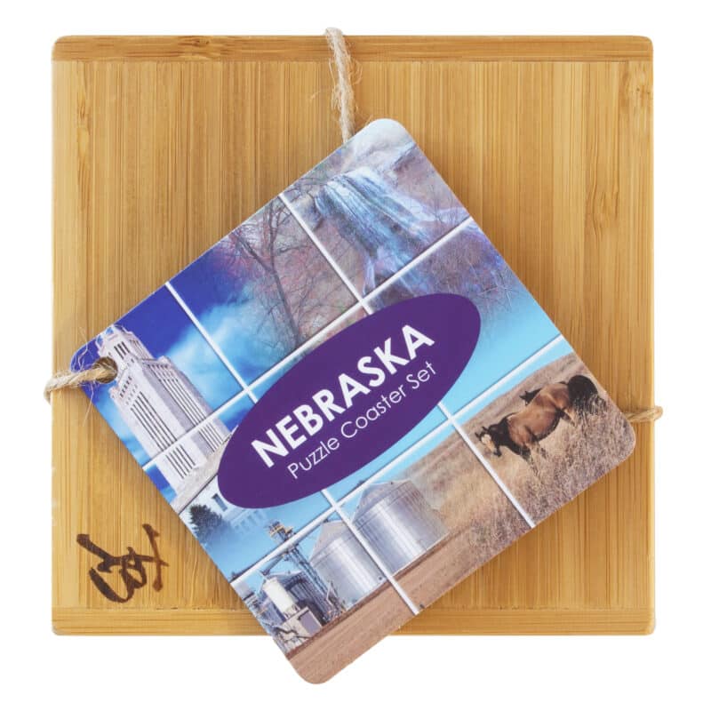 Custom Nebraska Puzzle Coaster Set - 3