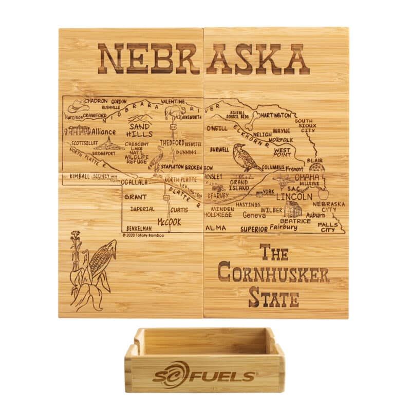 Custom Nebraska Puzzle Coaster Set