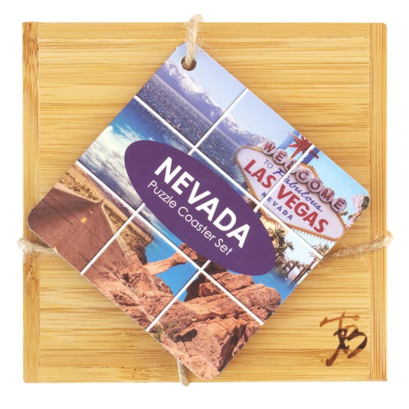 Custom Nevada Puzzle Coaster Set - 3