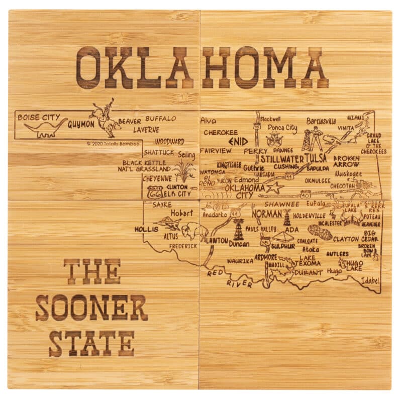 Custom Oklahoma Puzzle Coaster Set - 2