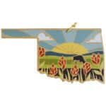 Custom Oklahoma State Shaped Cutting & Serving Board w/Artwork by Summer Stokes