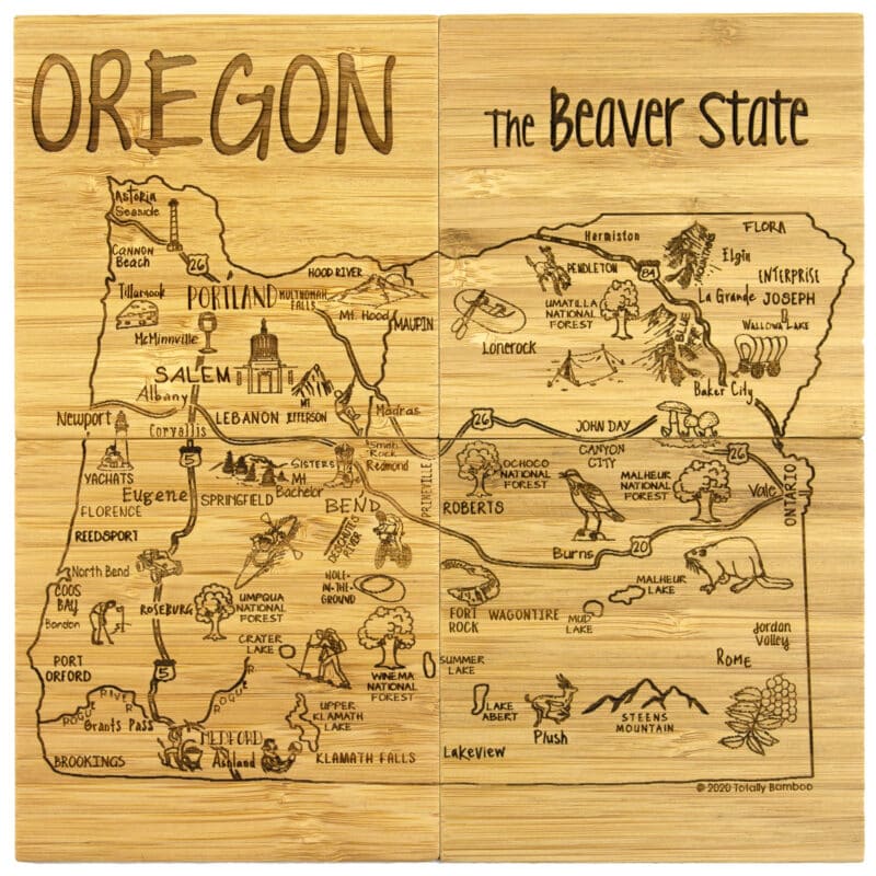 Custom Oregon Puzzle Coaster Set - 2