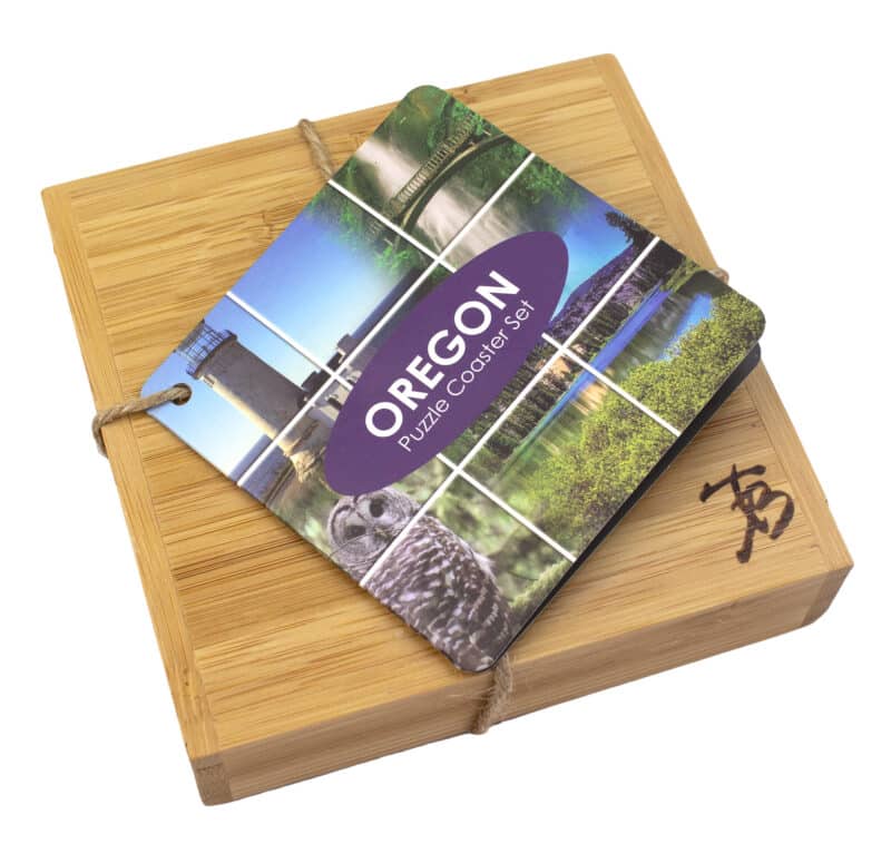 Custom Oregon Puzzle Coaster Set - 3