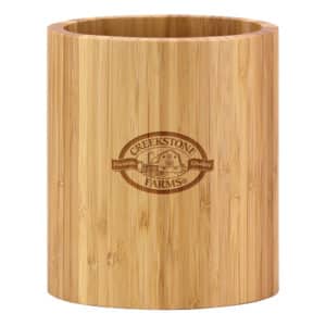 Custom Oval Shaped Bamboo Kitchen Utensil Holder