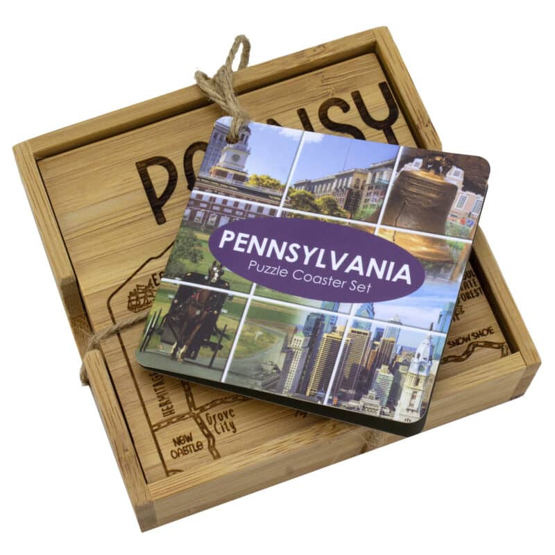 Custom Pennsylvania Puzzle Coaster Set - 2