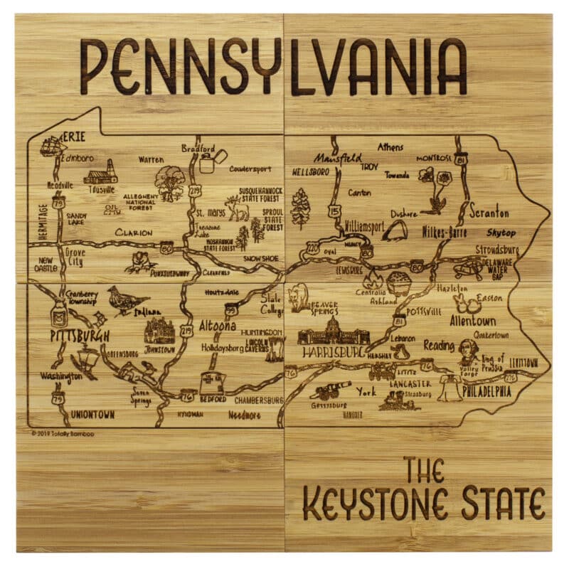 Custom Pennsylvania Puzzle Coaster Set - 3