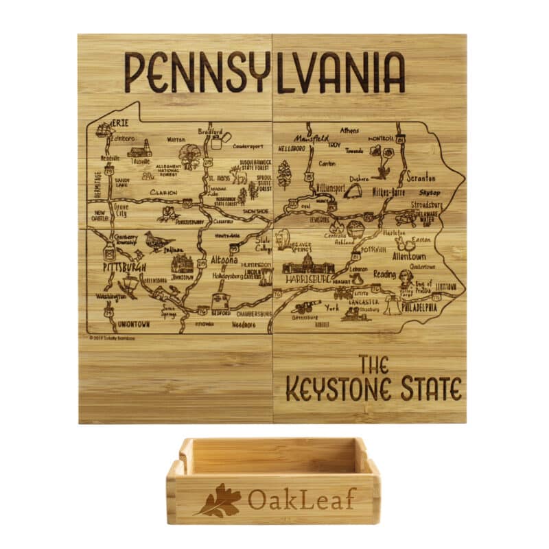 Custom Pennsylvania Puzzle Coaster Set