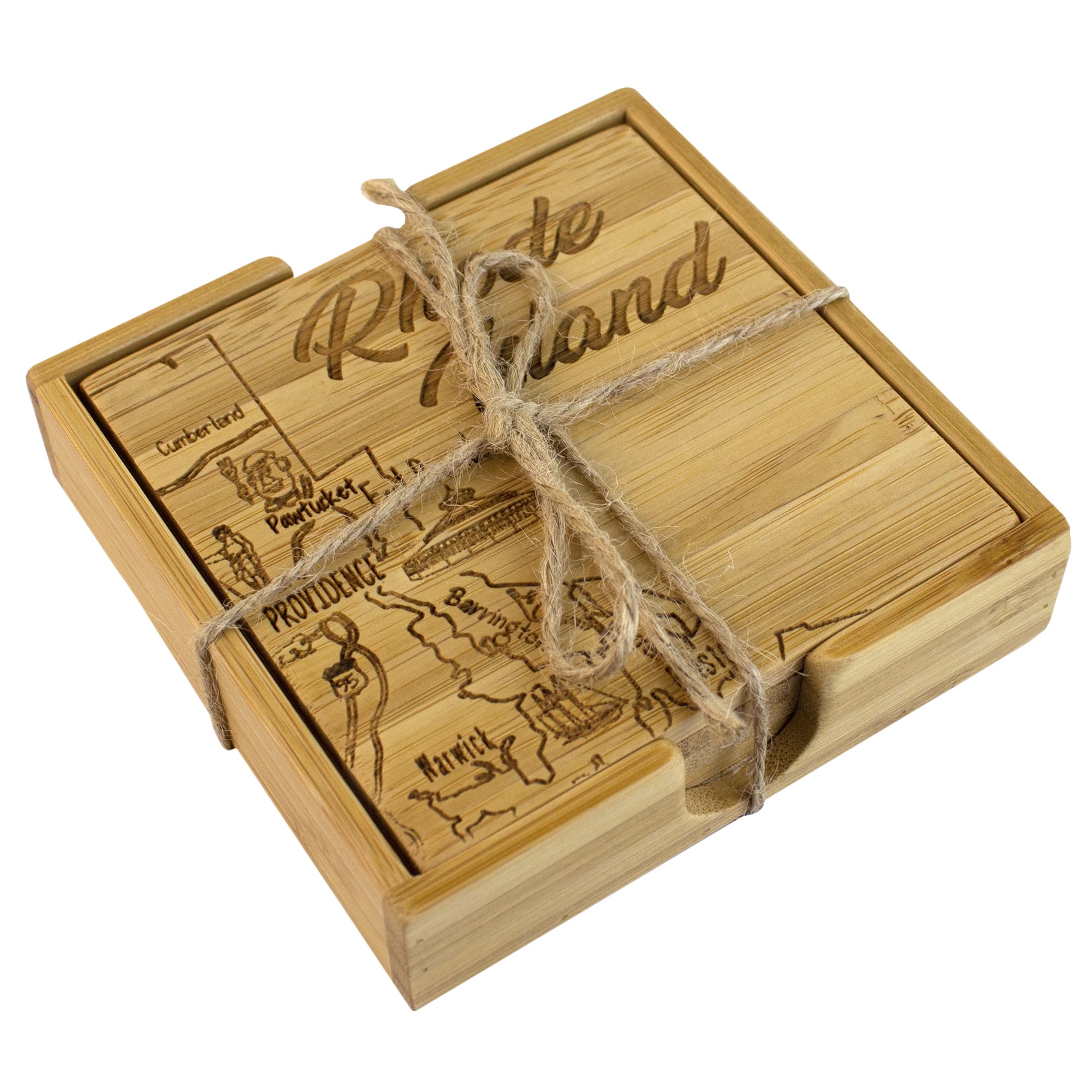 Totally Bamboo Rhode Island Puzzle Coaster - Thumbnail 4