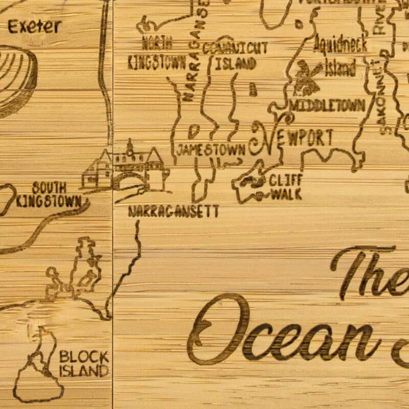 Custom Rhode Island Puzzle Coaster Set - 4