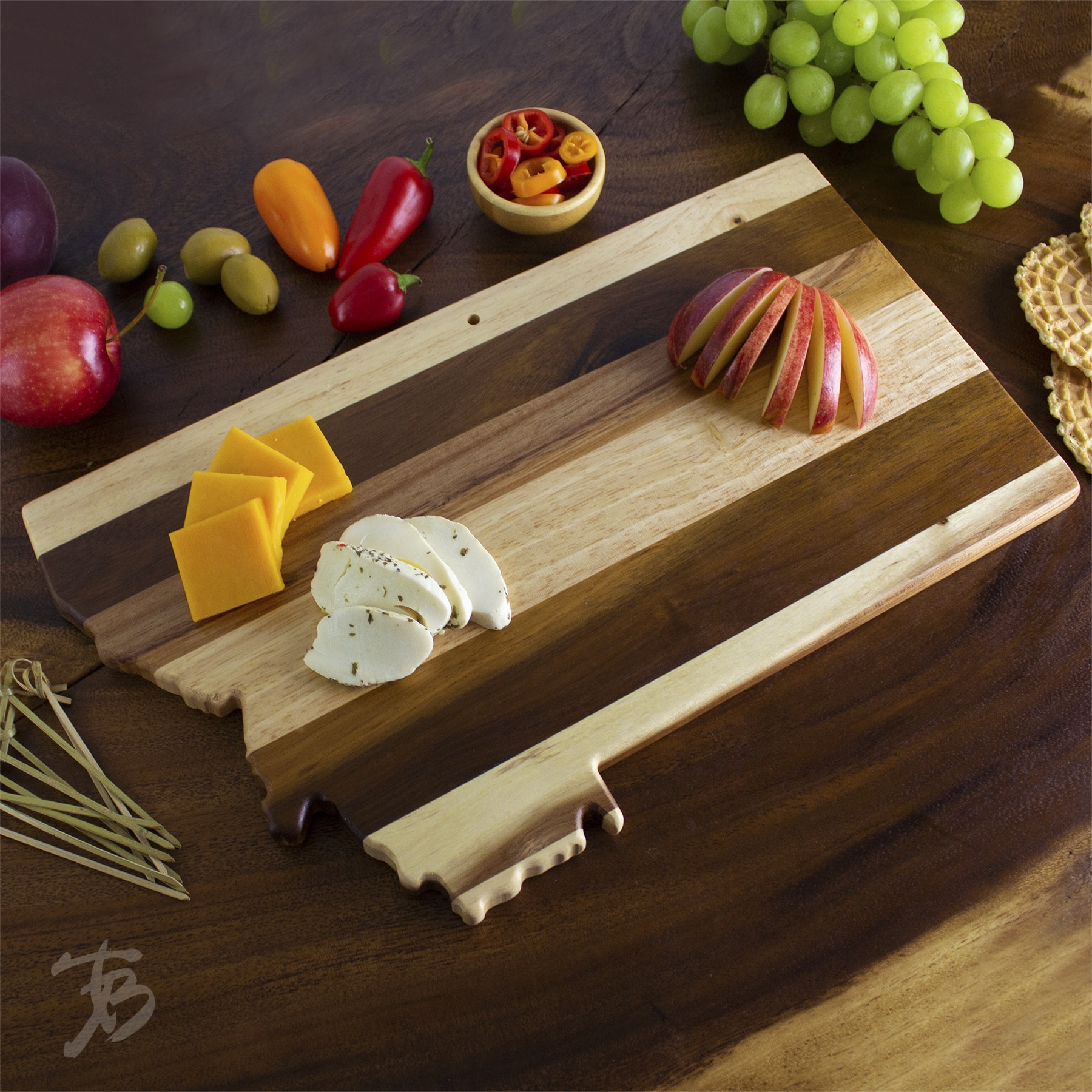 Rock & Branch Shiplap Series Texas State Shaped Wood Serving & Cutting Board - Thumbnail 5