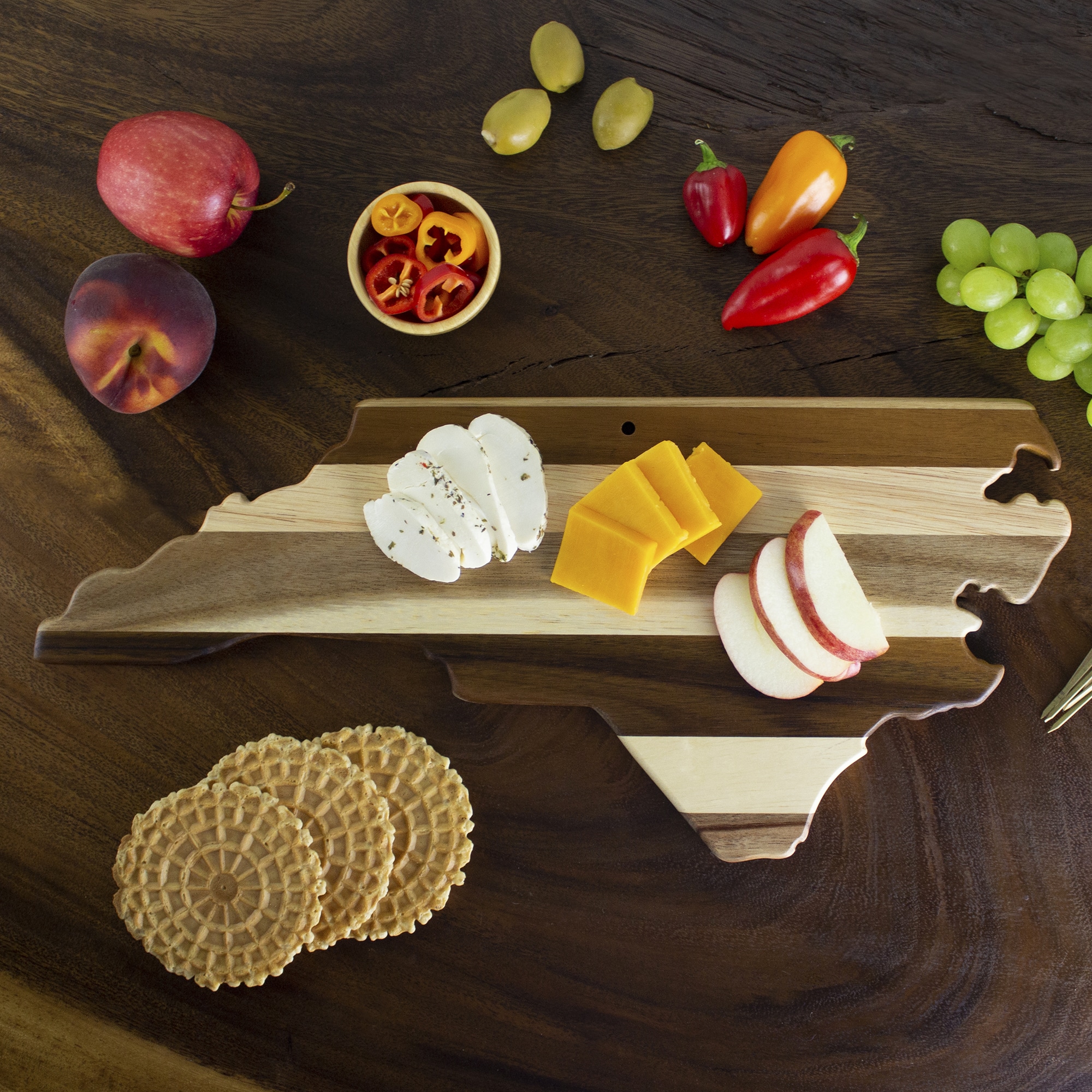 Rock & Branch Shiplap Series North Carolina State Shaped Wood Serving & Cutting Board - Thumbnail 2